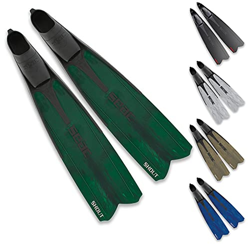 Seac Unisex-Adult Shout Camo Lange Fußteilflossen für die Unterwasserjagd und zum Freitauchen, grün, 7½-8UK, 41/42