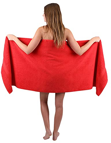 Betz Saunatuch XXL Badetuch Liegetuch Strandlaken Saunahandtuch Premium Frottee 100% Baumwolle Größe 70 x 200 cm Farbe rot