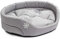 BOUTIQUE ZOO Hundebett | Oval Hundekissen für Mittlere Hunde | Kratzfest Hundeliege mit Kissen | Hundekorb | Waschbar Polyester | Große: L (57x52 cm) | Farbe: Grau