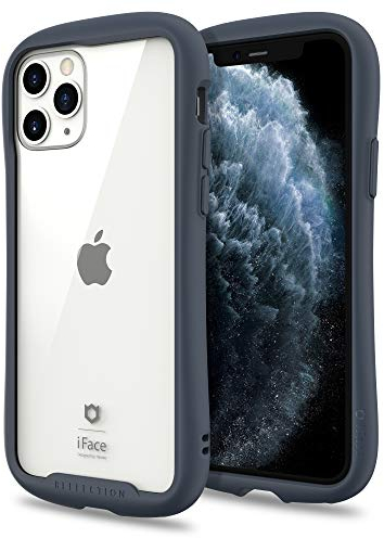 iFace Reflection Custodia Paraurti per iPhone 11 PRO - Simpatica Cover Ibrida Antiurto [Vetro temperato 9H + Bumper Case] Compatibile Con la Ricarica Wireless – Blu Marino