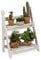Relaxdays Fioriera a Scala, per Interni e Esterni, Design Shabby-Chic, Richiudibile, HLP 51x41x25 cm, 2 Livelli, Bianco