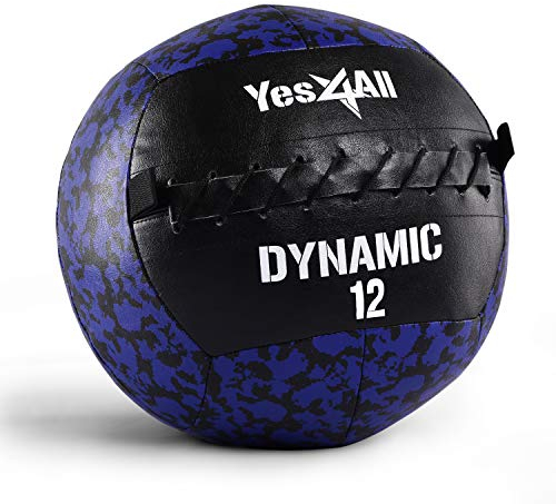 Yes4All Wall Ball, Gewichteter Ball mit Weicher Kunstlederoberfläche, Eisen-Sand-Kern für Dynamisches, Vielseitiges Training, 2,7kg – 13,6kg