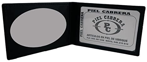 Piel Cabrera Cartera Porta Placa OVALADA Mod. 11 - NO