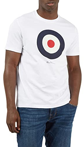 Ben Sherman Herren Shirt weiß/Navy/rot M
