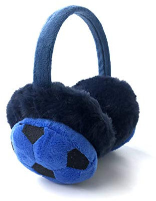 BEISIJIA Cache-oreilles pour enfants motif football pour l'hiver et l'extérieur - Cadeau d'anniversaire et de Noël pour garçons et filles, bleu, taille unique (Bleu)