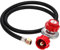 Gas One 2109-RED 1,2 m Hochdruck 0-20 PSI Verstellbarer Regler mit rotem QCC-1-Schlauch, funktioniert mit neueren US-Propangas-Tanks