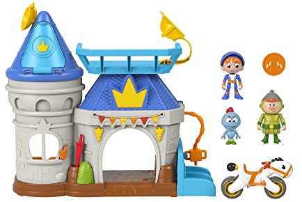 Fisher-Price Gus Le Chevalier Minus Coffret de Jeu Le Château Fort de Karamel, avec véhicule Poney et 3 Figurines de Personnages, Jouet pour Enfant, HGK33