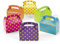 Geschenkboxen Faltboxen bunte Punkte aus Pappe 6 Farben für Mitgebsel und Give-Aways auf dem Kindergeburtstag 12 Stück von Palandi®