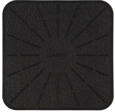 Lazy K Induction Cooktop Mat - Silicone Fiberglass Scratch Protector - for Magnetic Stove - Non slip Pads to Prevent Pots from Sliding during Cooking - Square (7.4inches) Black