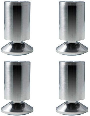 LAErper Möbelbeine 4Pcs Metall Tisch Verstellbare Schrankbeine Gummi-Matten-Safe Exi25C Stille Ersatzsofa Tisch Küche Füße 100Mm/B