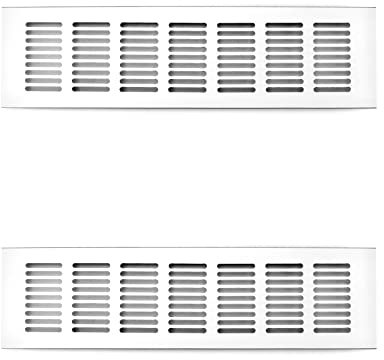 QWORK® 2 pezzi griglie di ventilazione in alluminio, griglie areazione, per armadi, porte del bagno, 8X30 CM
