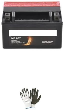 Compatible with DERBI Senda SM Black Edition (SR3A1A) 50 2003 to 2003 Bosch Battery Already Ready to Use 6AH AMP YTX7A-BS 12 V Specific Batteries Charging Motorcycle Scooter M6007 151 x 88 x 94 mm AGM