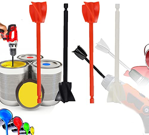 Mezclador de Pintura, 6Pcs Mezclador Resina Epoxi, Paletas Mezcladoras de Resina, Agitador de Pintura Reutilizable para Mezclar Resinas, Pinturas, Esmaltes Cerámicos