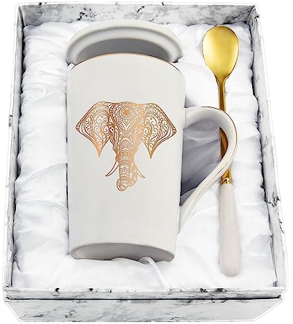 Joymaking Elephant Coffee Mug - 400ml, Funny Gift for Women & Men - Perfect for Christmas, Birthday & Thanksgiving