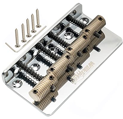 Wilkinson WOB41T 57mm Steg Bridge für 4-Saiter Precision/Jazz E-Bass - Gewinde Saitenreiter, Chrom