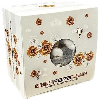 CONFETTI PAPA Incartati SINGOLARMENTE | DOUBLE CHOCOLATE | colore BIANCO | IN SCATOLA DA 500 GRAMMI | GLUTEN FREE