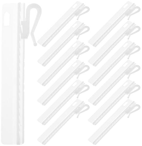 Garneck Lot de 25 crochets de rideau en plastique à profondeur réglable pour rideau de douche
