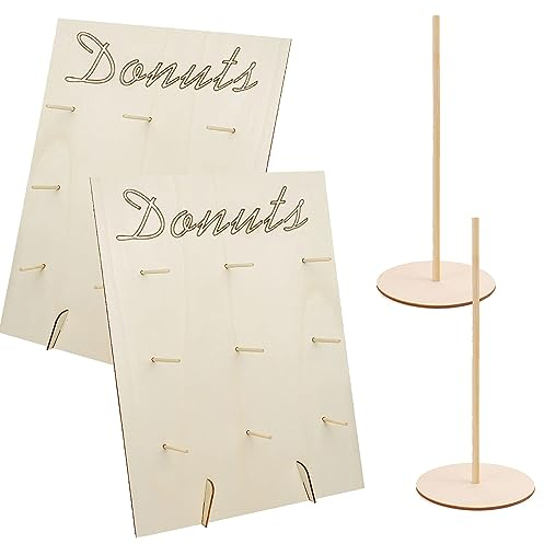 4 Stück Donut Wand Hochzeit,Donuts Stander,Donuts Ständer Holz,Donut Board,Candy Bar Donut Wand,Donut Halter,Donut Tafel,Donut Dekoration für Hochzeiten Geburtstage, Babyparty, Jubiläen, Konditoreie