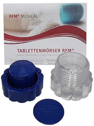FabaCare Tablettenmörser, Pillenmühle, Handmörser, Medikamententeiler mit Pillendose, Zerkleinerer, Apothekenmörser, Vorratsfach, Medikamentenzerkleinerer, Pillenzerkleinerer, Tablettezerkleinerer