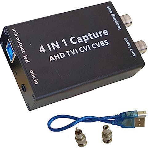 Otueidnsy Adaptateur D'Acquisition Cvbs Tvi Entrée Cvi Sortie USB 1080P Analogique HD Drive-Free Support Ring Output