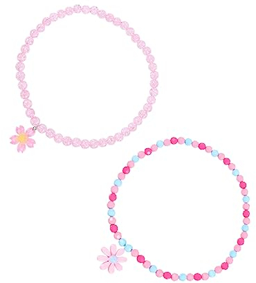 PACKOVE 2st Halskette Für Kinder Perlenketten Perlenarmband Für Kinder Prinzessin Verkleiden Spielzeug Perlen Choker Halskette Süße Perlenkette Kinderkette Acryl Zubehör Sonnenblume Rosa