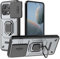 TAUYN Funda para Xiaomi Poco F6 Pro, TPU/PC Heavy Duty Armor Lente Empujar Ventana Antigolpe Funda, Soporte Protection Case - Gris