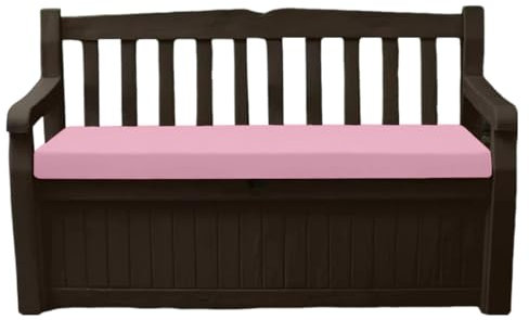 A ATH COLLECTION Waterproof Garden Bench Cushion Seat Pad Only fit for Iceni Outdoor Garden And Eden Storage Box 128x50x5cm Lightweight Durable Cushions (Pink)