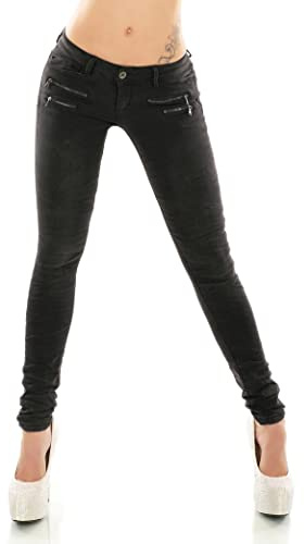 Damjeans Low Rise höftjeans byxor röhrjeans skinny slim fit stretch XS-XL, L