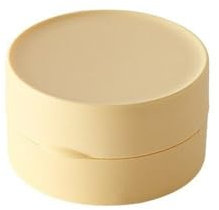 Boîte à savon de voyage - Porte-savon rond portable anti-fuite - Étanche - 8 x 8 x 4,5 cm - Jaune