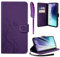 AROYI Cover Compatibile con Xiaomi Redmi 14C 4G/ Poco C75 4G e Vetro Temperato, Retro Design Flip Caso in PU Pelle Premium Portafoglio Slot per Schede Chiusura Magnetica Custodia Viola Scuro