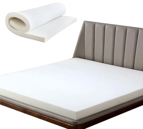 Surmatelas en mousse haute densité, soulage la pression (doux, 5 cm, 200 x 200 cm) pour lit simple/jumeau/grand lit/très grand lit