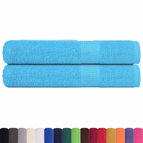 vidaXL Handtücher FROGN 2 STK. Türkis 100x200 cm 360 g/m² 100% Baumwolle, Strandtuch, Strandhandtuch, großes Badetuch, Badetuch, Gästetuch