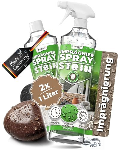 Steinimprägnierer Außen & Innen I 2L Stein Imprägnierung universell anwendbar I Haus, Garten oder Balkon imprägnieren, Steinplatten, Pflasterstein, Steinversiegelung (Transparent, 2 Liter)