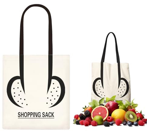 Kakveiai Stofftasche, Baumwollbeutel, Baumwolltasche Bedruckt 100%, Jutebeutel, Stoffbeutel Bedruckt, Einkaufstaschen, Zwei Lange Henkel, Umweltfreundlic, Solidität und Haltbarkeit