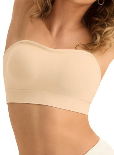 SHARICCA Sujetador Sin Tirantes Mujer sin Aros Bandeau Top Multifunción Bralette Invisible sin Costuras Sstrapless Bra
