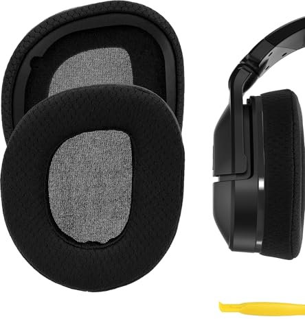 Geekria Comfort Mesh Fabric Replacement Ear Pads for Turtle Beach Stealth 600 Gen2/ Gen2USB/ Gen2MAX/ Gen3(600XB)/ 500 XB Wireless Headphones, Repair Parts (Black)