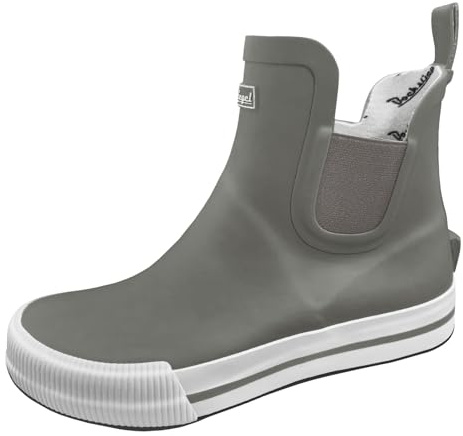 Bockstiegel Damen Gummistiefel Regenstiefel Gummistiefelette Kurzstiefel Momo, Farbe:Grau, Schuhgröße:EUR 38, Artikel:-5010 Gray/weiß