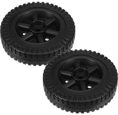 TOYANDONA 2pcs 6 Inch Plastic Lawn Mower Wheels Replacement Universal Bbq Grill and Hand Truck Wheels for Garden Tiller, Utility Cart, Push Mower Accessories