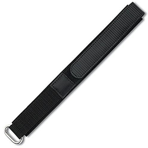 Eichmüller Textil Uhrenarmband mit Klettverschluss schwarz 16mm