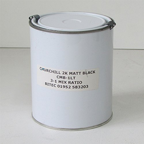 Churchill 2K 3:1 Automotive Matt Black 1 Litre Ready Mixed Car Paint