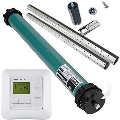 JULIUS MAYER Moteur Tubulaire De Volet Roulant JM45-350 (35Nm SW60) & jarolift Sevenlogic Comfort & SW60 Kit Pour Nouvelle Construction D'arbres Jusqu'à 385cm