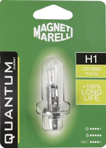 Quantum Energy Magneti Marelli H1 Autolampe mit langer Lebensdauer, 12 V, 55 W, Anschluss P14.5s