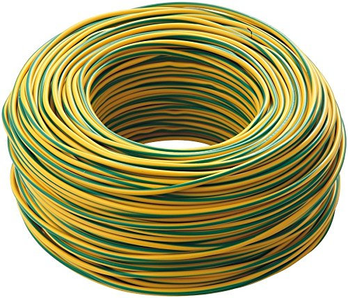 triveneta Cavo Elettrico Unipolare Filo Rame 1,5 2,5 4 6 Mm CPR Fs17 per Impianti Casa, Giallo Verde, 4 MM