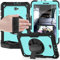 CLARKCAS Funda para Samsung Galaxy Tab A 10.1 2016 SM-T580/T585 con protector de pantalla para niños, a prueba de golpes, resistente, soporte para lápices, soporte de 360 grados, correa para el