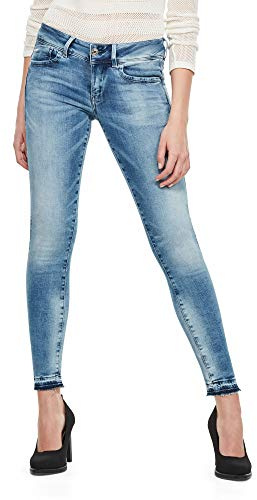 G-STAR RAW Damen Lynn Mid Skinny Ripped Edge Ankle Shorts, Blau (Sun Faded Azurite D08616-C296-B471), 26W / 32L