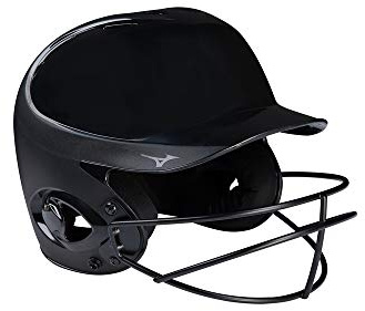 Mizuno MVP Series Solid Batting Helmet with Fastpitch Softball Mask, Large/X-Large, Black