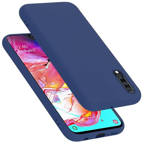 Cadorabo Hülle kompatibel mit Samsung Galaxy A70 / A70s Hülle Silikon Handyhülle für Galaxy A70 / A70s Case aus flüssigem Silikon- Kratzfeste und stoßfeste dünne TPU Schutzhülle - Liquid BLAU