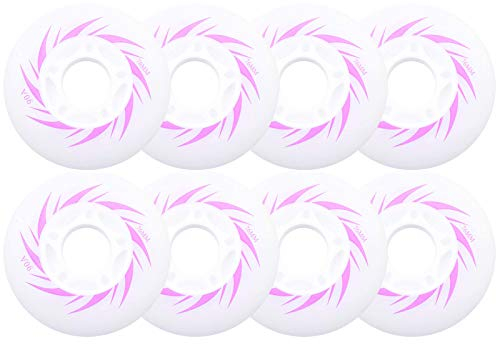 JHKJ Skating Ersatzräder 8Er Pack 72mm 76mm 80mm Inline Skate Wheels Skates Ersatzräder Mit LED Light Up Skating Wheels Leuchtende Räder,Rosa,76mm