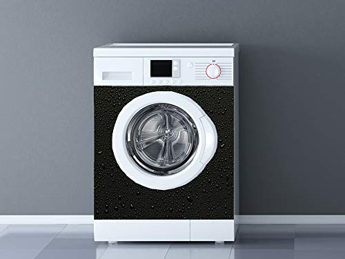 Vinyle pour machines à laver Texture noire rafraîchissante | Différentes dimensions 70 x 70 cm | Adhésif résistant et facile à appliquer | Autocollant adhésif décoratif de conception professionnelle