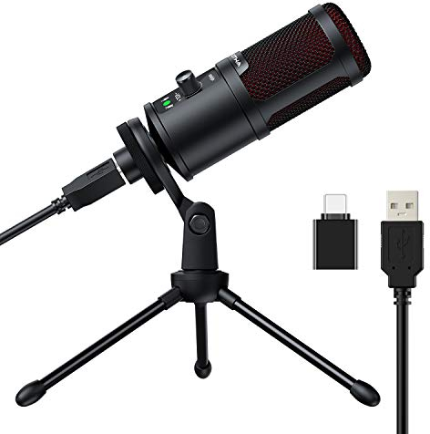 Micrófono USB de Cardioide para Ordenadores PC, OTHA 192 kHz/24 bits Micrófono de Condensador para Estudio de Grabación, Gaming, Podcasts, Voice Overs, Transmisión en Streaming, Discord